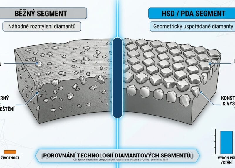 Porovnání segmentů standard vs HSD / PDA