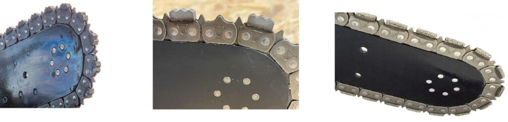 Opotřebení diamantového řetězu - natažení